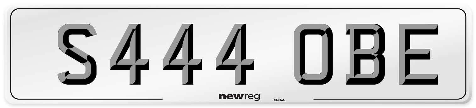 S444 OBE Number Plate from New Reg